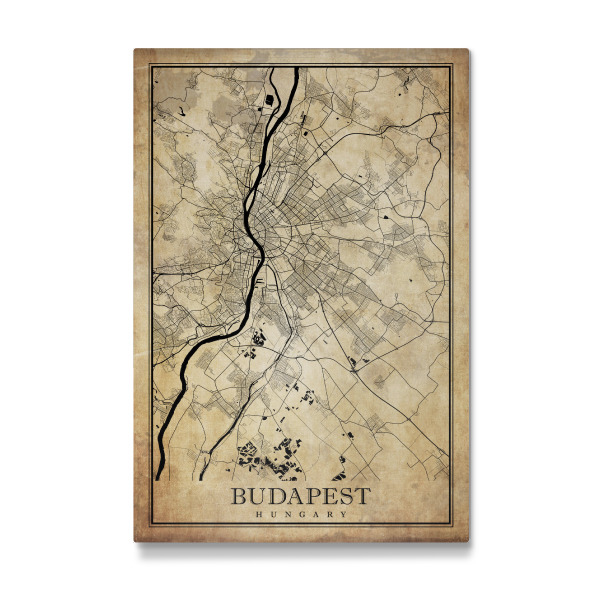 Galerie-Print "Vintage Stadtplan Budapest" 30x20 cm artboxONE