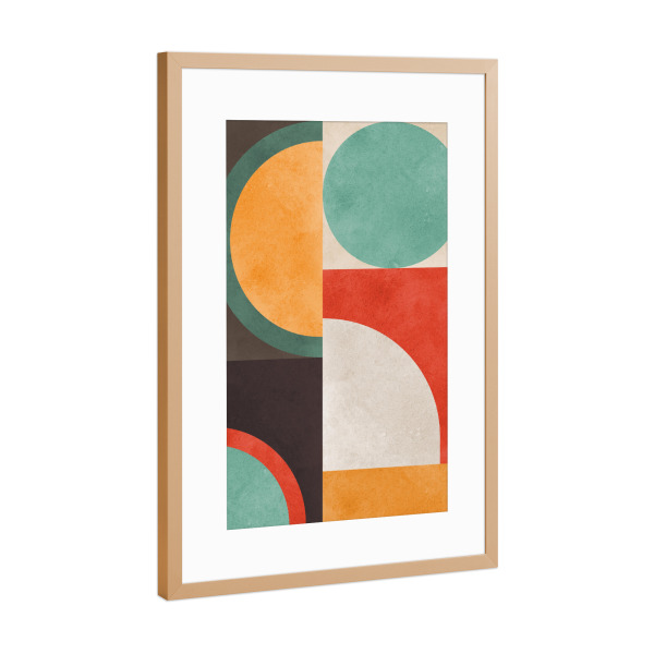 Poster mit Rahmen Kupfer "Colorful Geometry A" artboxONE - Abstrakt,Geometrie
