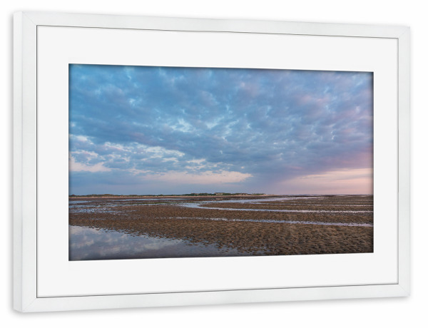Poster mit Rahmen weiß "Wattenmeer am Morgen" artboxONE - Natur,Reise,Reise / Strand und Meer