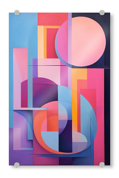 Acrylglasbild "Rosa und blaue Geometrie" artboxONE - Abstrakt,Geometrie