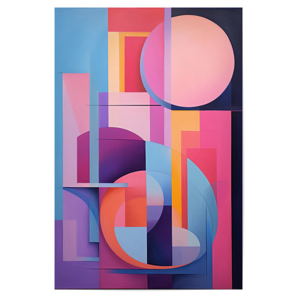 Poster 30x20 cm "Rosa und blaue Geometrie" artboxONE - Abstrakt,Geometrie