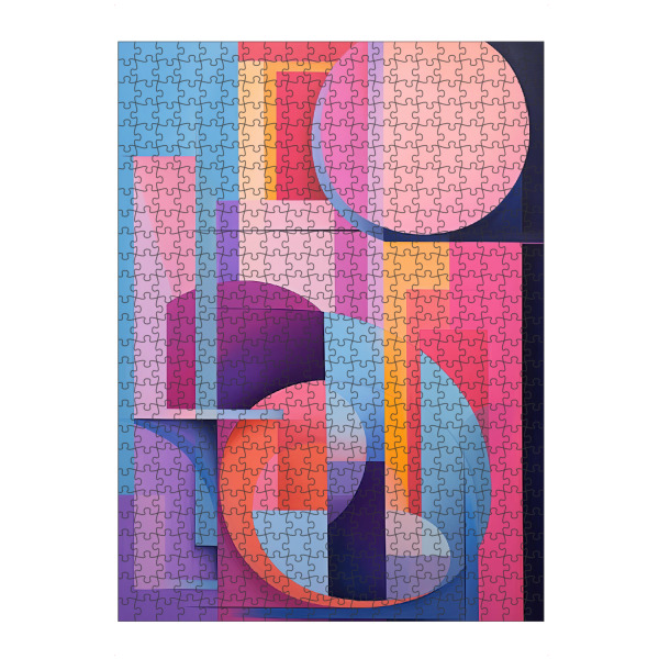 Puzzle Ravensburger "Rosa und blaue Geometrie" artboxONE - Abstrakt,Geometrie