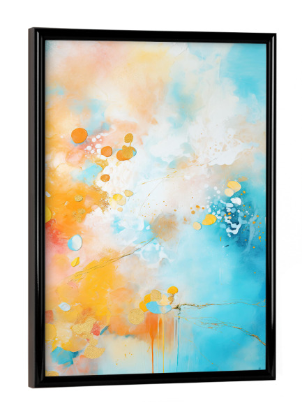 Poster mit schwarzem Rahmen "Bunte Pinselspritzer" artboxONE - Abstrakt