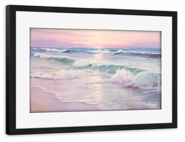 Poster mit Rahmen schwarz "Pastellfarbene Strandmalerei" artboxONE - Natur,Reise / Strand und Meer