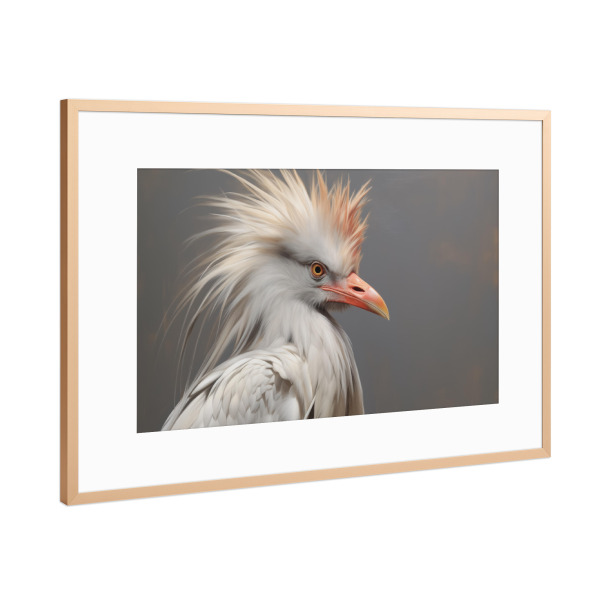 Poster mit Rahmen Kupfer "Bemalter Sekretärsvogel" artboxONE - Natur,Tiere
