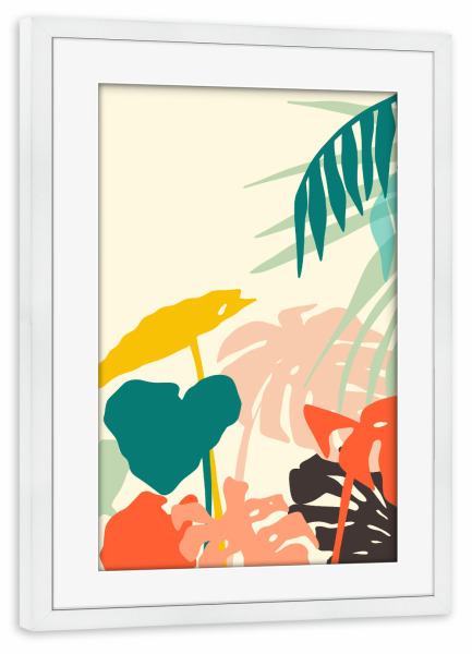 Poster mit Rahmen weiß "Tropische Natur" artboxONE - Natur,Floral