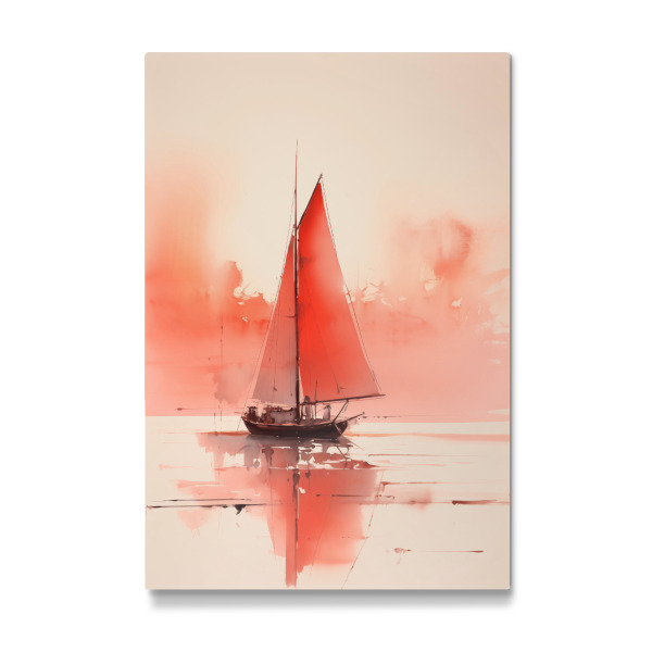Galerie-Print "Rotes Segelbootgemälde" 30x20 cm artboxONE