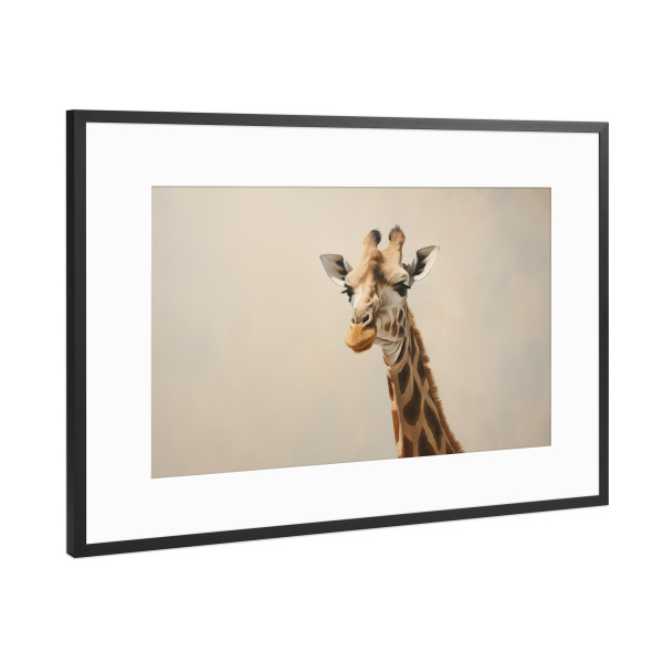 Poster mit Rahmen Schwarz (Metallic) "Bemalte Giraffe" artboxONE - Natur,Tiere