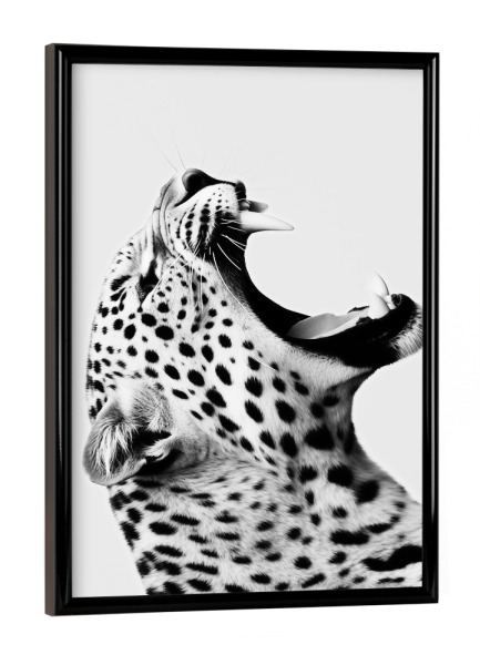 Poster mit schwarzem Rahmen "Jaguar Minimalist" artboxONE - Natur,Tiere,Schwarzweiß - Jaguar minimalistisch,Jaguar,Schwarzweiß,Tier