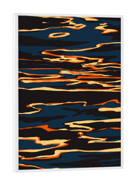 Poster mit weißem Rahmen "Sonnenuntergangsreflexion" artboxONE - Abstrakt