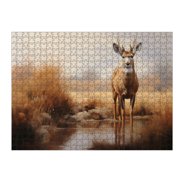artboxONE Puzzle "Niedliches Reh auf einem Fluss" artboxONE - Natur,Tiere