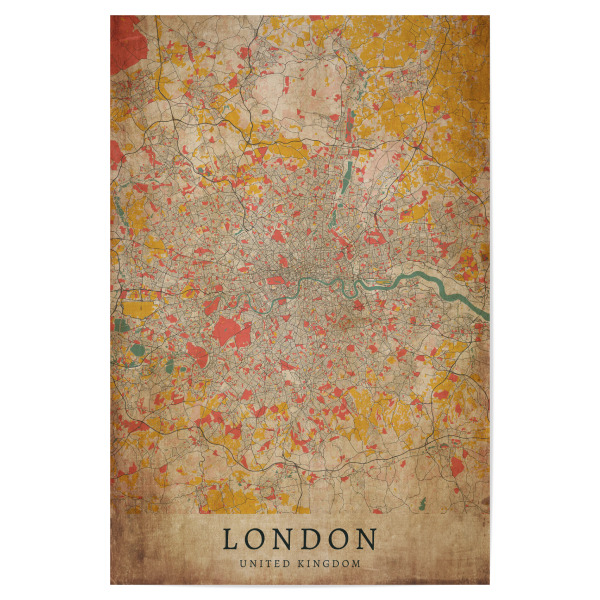 Poster "VIntage City Plan London" artboxONE - Städte / London,Kartografie