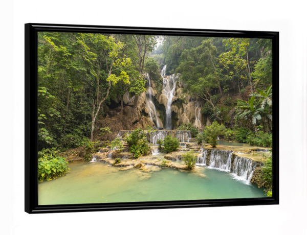 Poster mit schwarzem Rahmen "Kuang Si Wasserfall Luang Prabang" artboxONE - Natur,Reise / Asien - Kuang si,Wasserfall,Luang prabang,Laos,Asien