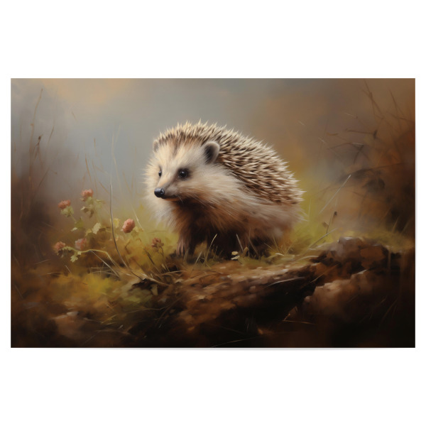 Poster "Niedliches Igelgemälde" artboxONE - Natur,Tiere - Tier,Kunst,Leinwand,Niedlich,Igel,Natur,öl,Farbe,Gemälde,Porträt,Wild,Tierwelt,Wald