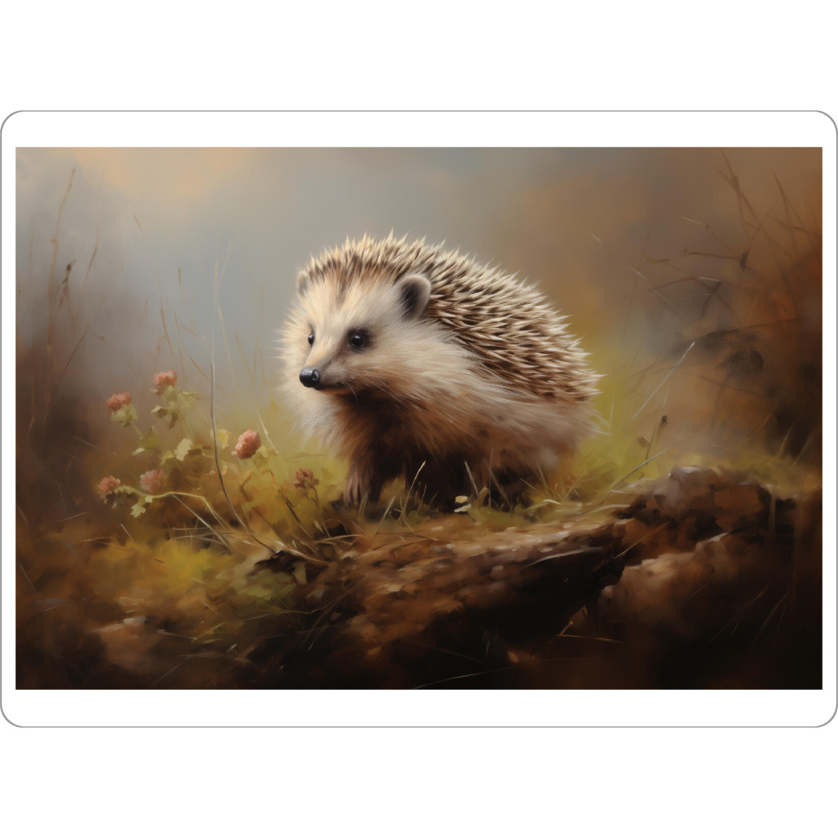 Tischset "Niedliches Igelgemälde" artboxONE - Natur,Tiere - Tier,Kunst,Leinwand,Niedlich,Igel,Natur,öl,Farbe,Gemälde,Porträt,Wild,Tierwelt,Wald