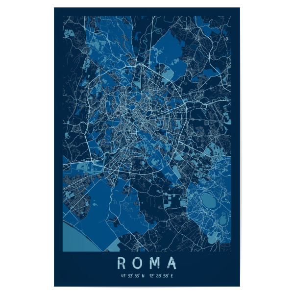Poster "Rome als Stadtplan" artboxONE - Städte / Rom,Kartografie