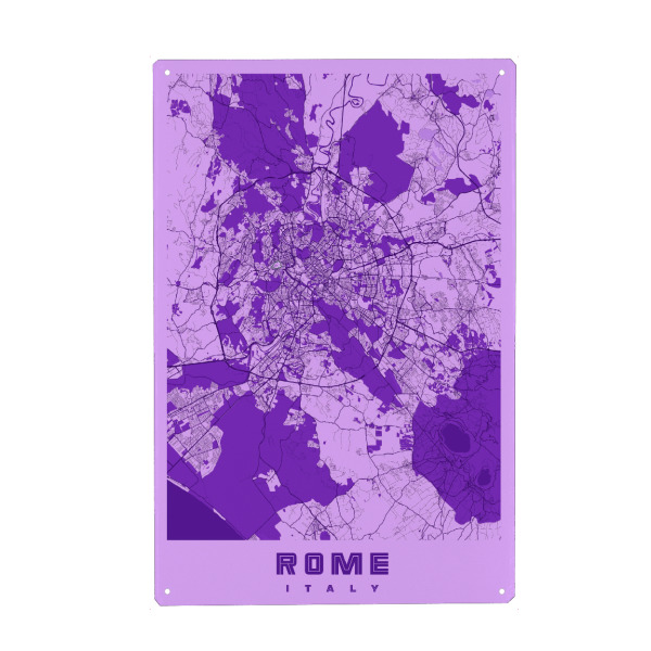 Metall Poster "City Map von Roma" artboxONE - Städte / Rom,Kartografie