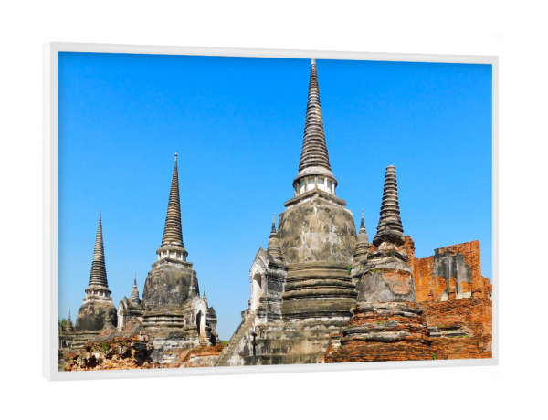 Poster mit weißem Rahmen "Ayutthaya Tempelanlage" artboxONE - Reise,Architektur,Reise / Asien,Reise / Länder