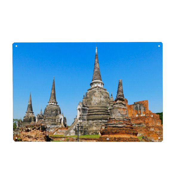 Holzbild "Ayutthaya Tempelanlage" artboxONE - Reise,Architektur,Reise / Asien,Reise / Länder