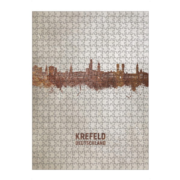 Puzzle Ravensburger "Krefeld Germany Skyline Rust" artboxONE - Städte - Krefeld,Deutschland,Skyline,Stadtbild,Aquarell,Gemälde - Bild krefeld