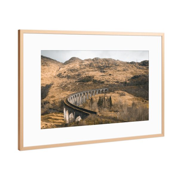 Poster mit Rahmen Kupfer "Berühmte Zugbrücke in Schottland" artboxONE - Natur,Reise,Architektur