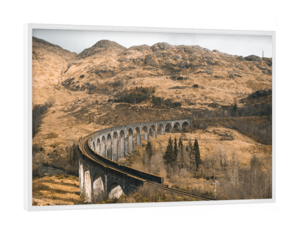 Poster mit weißem Rahmen "Berühmte Zugbrücke in Schottland" artboxONE - Natur,Reise,Architektur