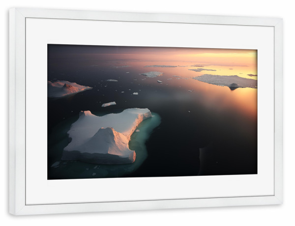 Poster mit Rahmen weiß "Lufteisberge in Grönland" artboxONE - Natur,Reise / Strand und Meer