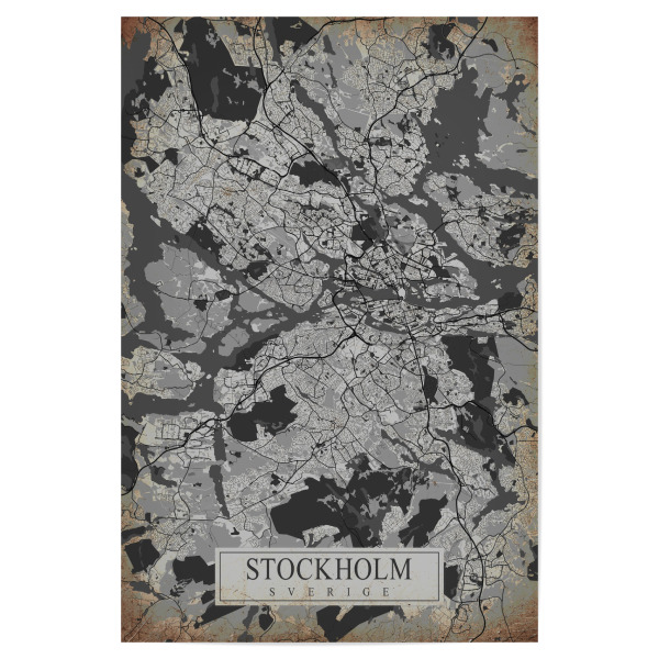 Poster 30x20 cm "Vintage Stadt Stockholm" artboxONE - Städte / Stockholm,Kartografie