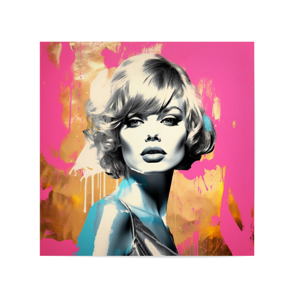 Poster 20x20 cm "ROSA GLAMOUR" artboxONE - Menschen,Fashion,Für Mama - Poptonicart,Popart,Rosa,Frau,Womanart,Kunst,Künstlerisch,Porträt