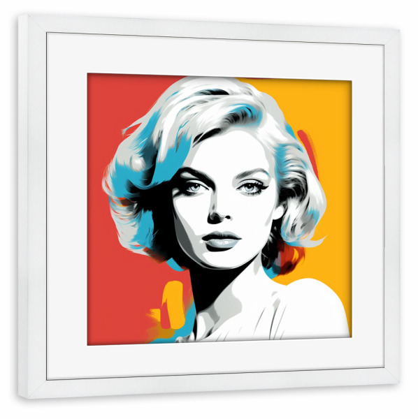 Poster mit Rahmen weiß "RUHM POPART" artboxONE - Comic,Abstrakt,Liebe,Für Mama - Ruhm,Frau,Popart,Poptonicart,Kunst,Gesicht,Porträt