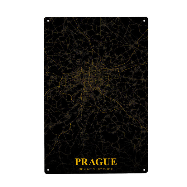 Metall Poster "CityMap von Prag" artboxONE - Städte / Prag,Kartografie