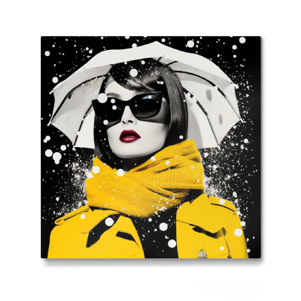 Galerie-Print "SCHNEEFLOCKEN POPART FRAU" 30x30 cm artboxONE