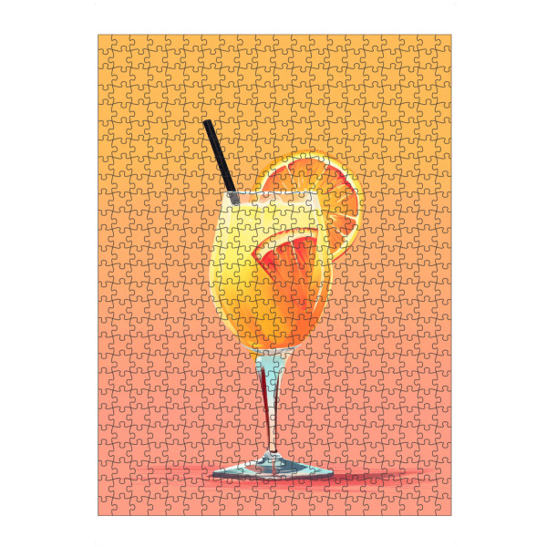 Puzzle Ravensburger "Sommercocktail" artboxONE - Essen & Trinken / Alkohol - Kunst,Cocktail,Getränk,Glas,Orange,Malerei,Rose,Sommer - Bild kunst