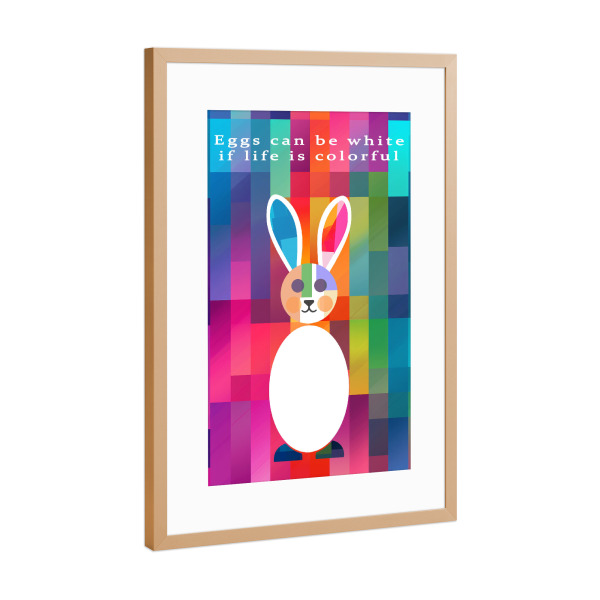 Poster mit Rahmen Kupfer "Das Leben ist bunt" artboxONE - Für Kinder,Tiere,Lehrersprüche,Für Mama,Lustig