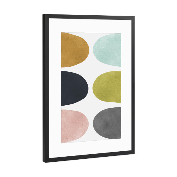 Poster mit Rahmen Schwarz (Metallic) "Expressionistische Formen J" artboxONE - Abstrakt,Geometrie