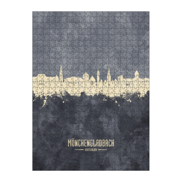 artboxONE Puzzle "Mönchengladbach Skyline Grau" artboxONE - Städte - Mönchengladbach,Deutschland,Deutschland,Skyline,Stadtbild,Aquarell,Malerei