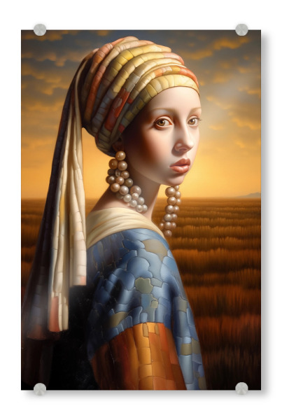 Acrylglasbild "Mädchen mit Perlenohrringe" artboxONE - Natur,Abstrakt,Menschen