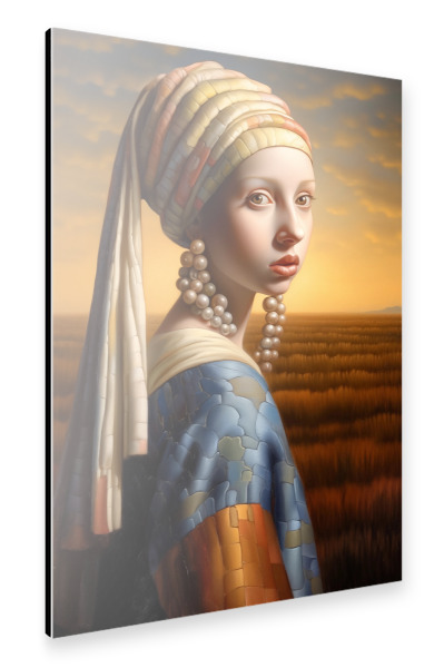 Alu-Dibond "Mädchen mit Perlenohrringe" 30x20 cm artboxONE