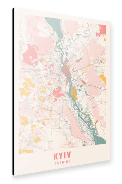 Alu-Dibond "City Map von Kiew" 30x20 cm artboxONE