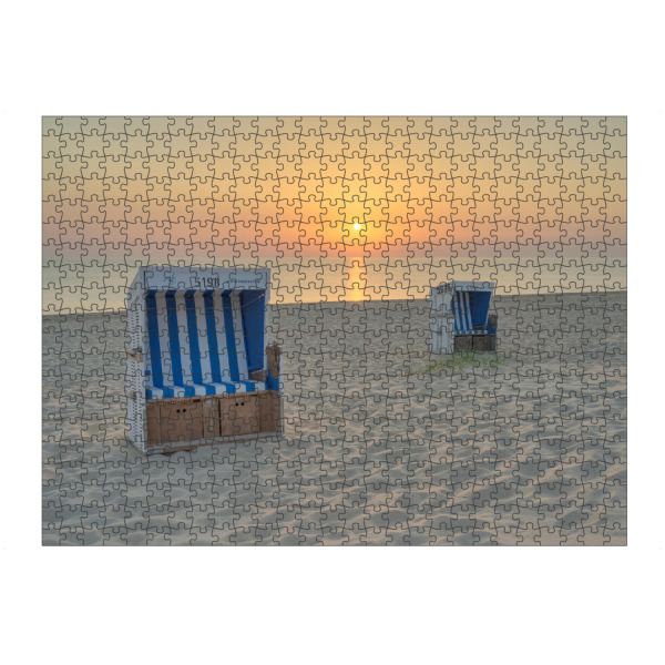 Puzzle Ravensburger "Standkörbe in Rantum auf Sylt" artboxONE - Natur,Reise,Reise / Strand und Meer