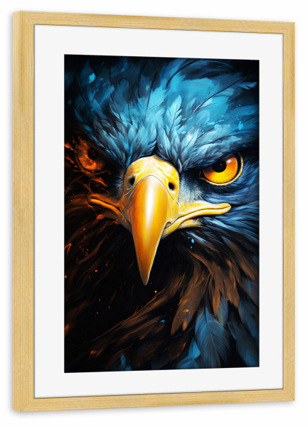 Poster mit Rahmen kiefer "Eagle Fantasy 2 (matart)" artboxONE - Tiere - Adler,Vogel,Vögel,Tier,Tiere,Wild,Abstrakt,Fantasie