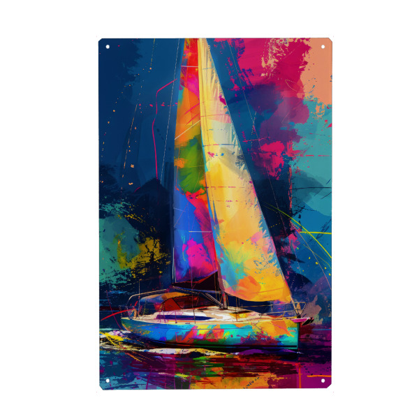 Holzbild "Yacht-Rennboote N" artboxONE - Sport,Sport / Sommerspiele - Yacht,Rennen,Boote,Sport,Aquarell,Malerei