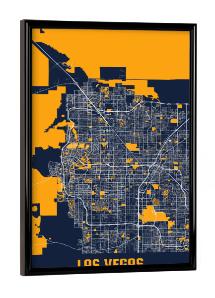 Poster mit schwarzem Rahmen "Las Vegas Stadtplan" artboxONE - Städte / Las Vegas,Kartografie