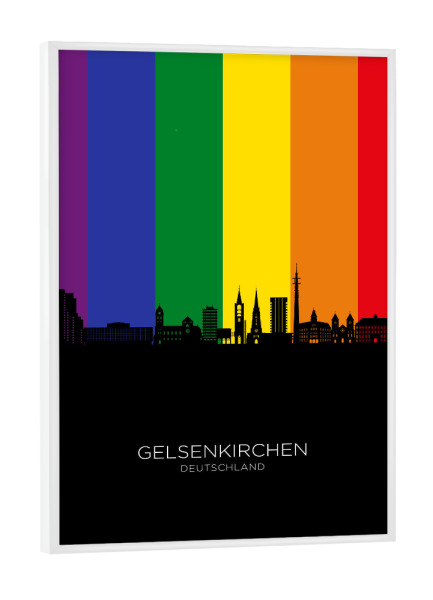 Poster mit weißem Rahmen "Gelsenkirchen Skyline Pride" artboxONE - Städte