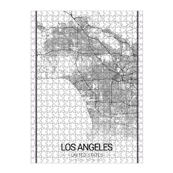 Puzzle Ravensburger "LA City Map" artboxONE - Schwarzweiß,Städte / Los Angeles,Kartografie