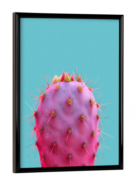 Poster mit schwarzem Rahmen "Pink Kaktus" artboxONE - Natur,Floral,Lustig