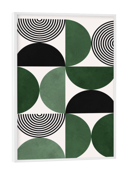 Poster mit weißem Rahmen "Kreiskomposition D" artboxONE - Abstrakt,Geometrie