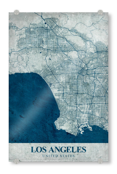Acrylglasbild "Los Angeles Vintage Stadtplan" artboxONE - Städte / Los Angeles,Kartografie