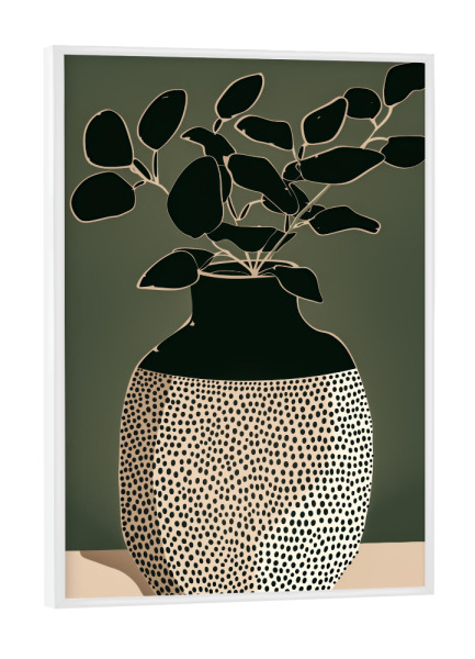 Poster mit weißem Rahmen "Pünktchen Vase" artboxONE - Natur,Floral