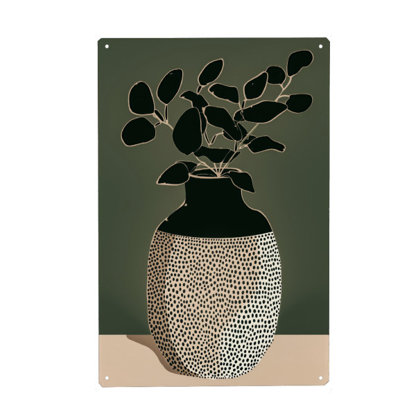 Holzbild "Pünktchen Vase" artboxONE - Natur,Floral